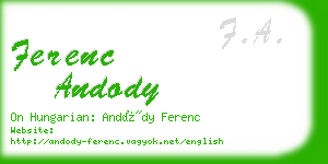 ferenc andody business card